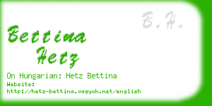 bettina hetz business card